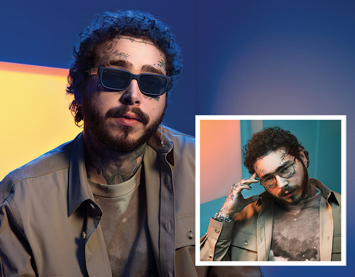 Post Malone Models Sunglasses Inspired By His Face Tattoos ...